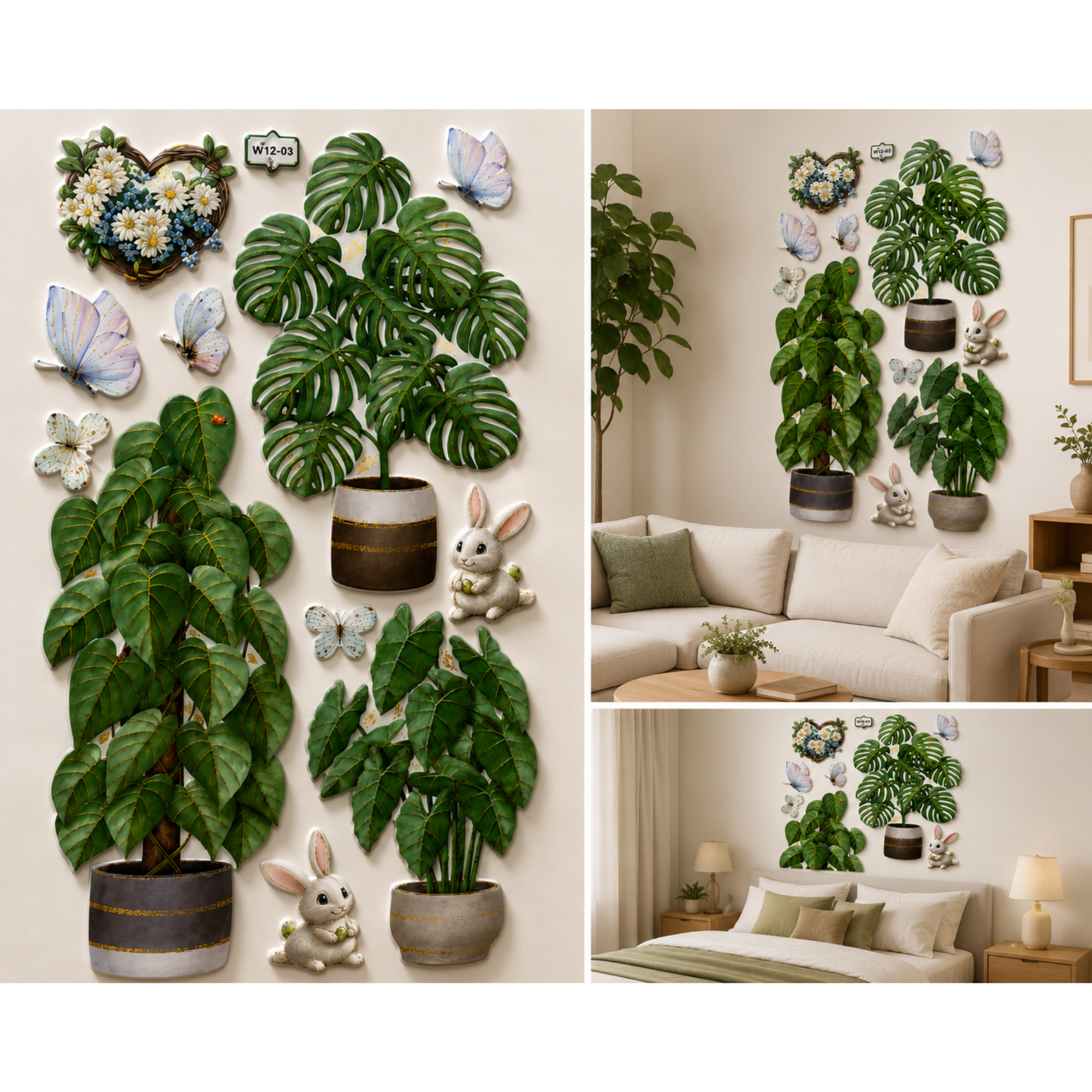Autocolant Decorativ 3D Premium pentru Perete cu Efect de Relief, 33 × 60 cm