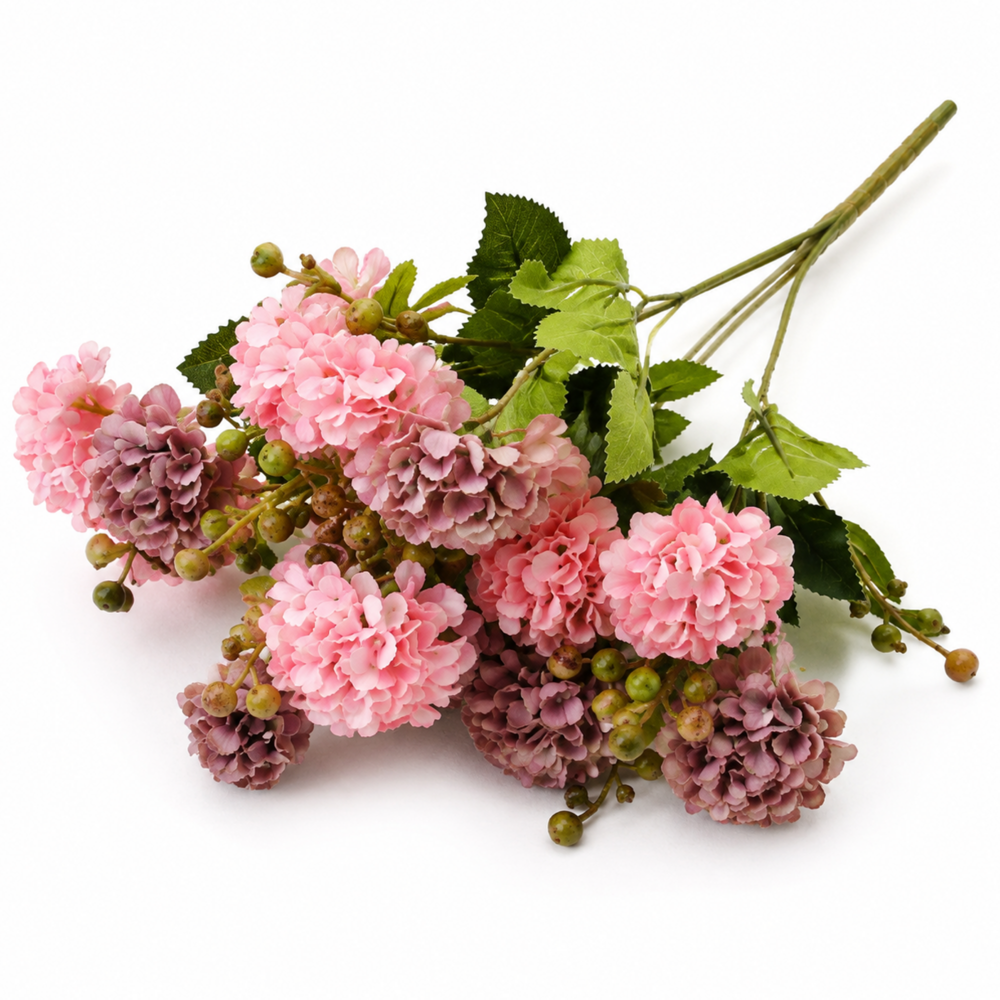 Buchet Flori Artificiale Hortensie Decorativă, 5 Fire, 33 cm – Aspect Realist