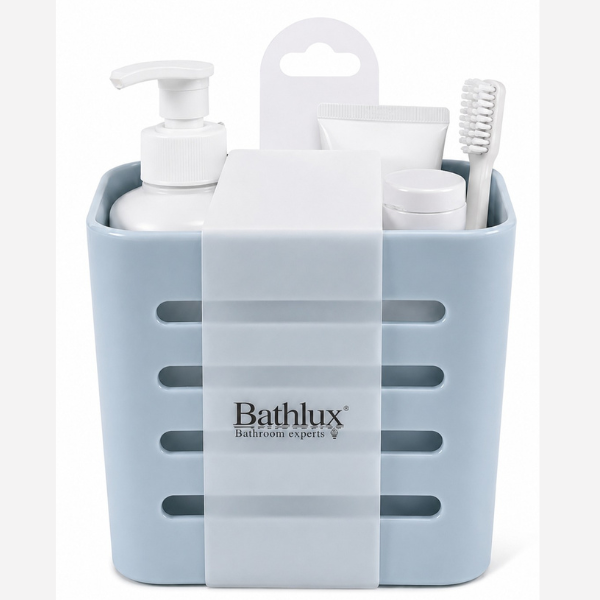 Suport organizator baie Bathlux, Autoadeziv, 10x10,8x7,8 cm