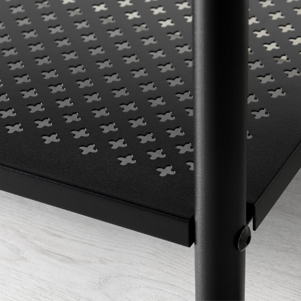 Banca pantofi metalica premium, Blat din Lemn, Ultra rezistenta, 79x35x52 cm, Negru - Calitate premium