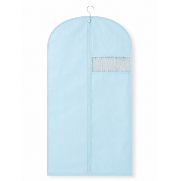 Husa pentru haine cu fermoar, material netesut respirabil, buzunar transparent, 60 x 120 cm