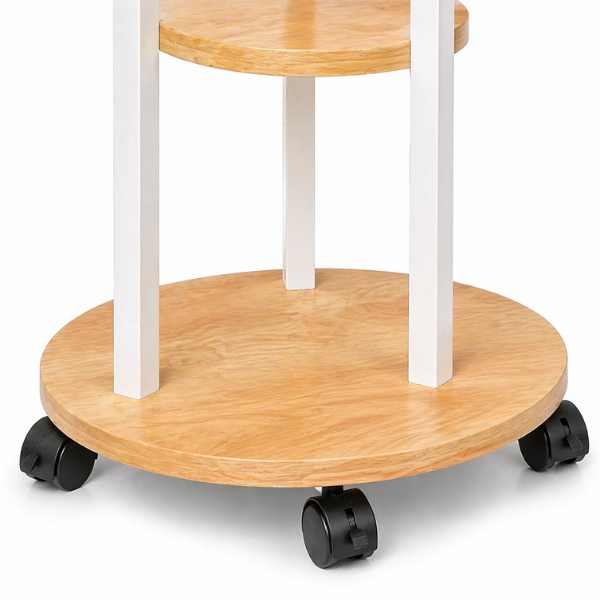 Suport inalt pentru plante cu 5 niveluri si roti, Raft colt pentru flori, interior/exterior