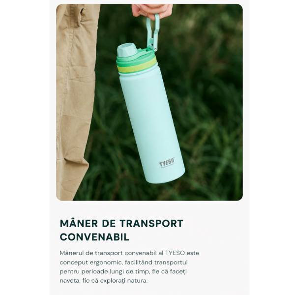 Sticla termos TYESO Vacuum Insulated – Roz Pastel - 600 ml