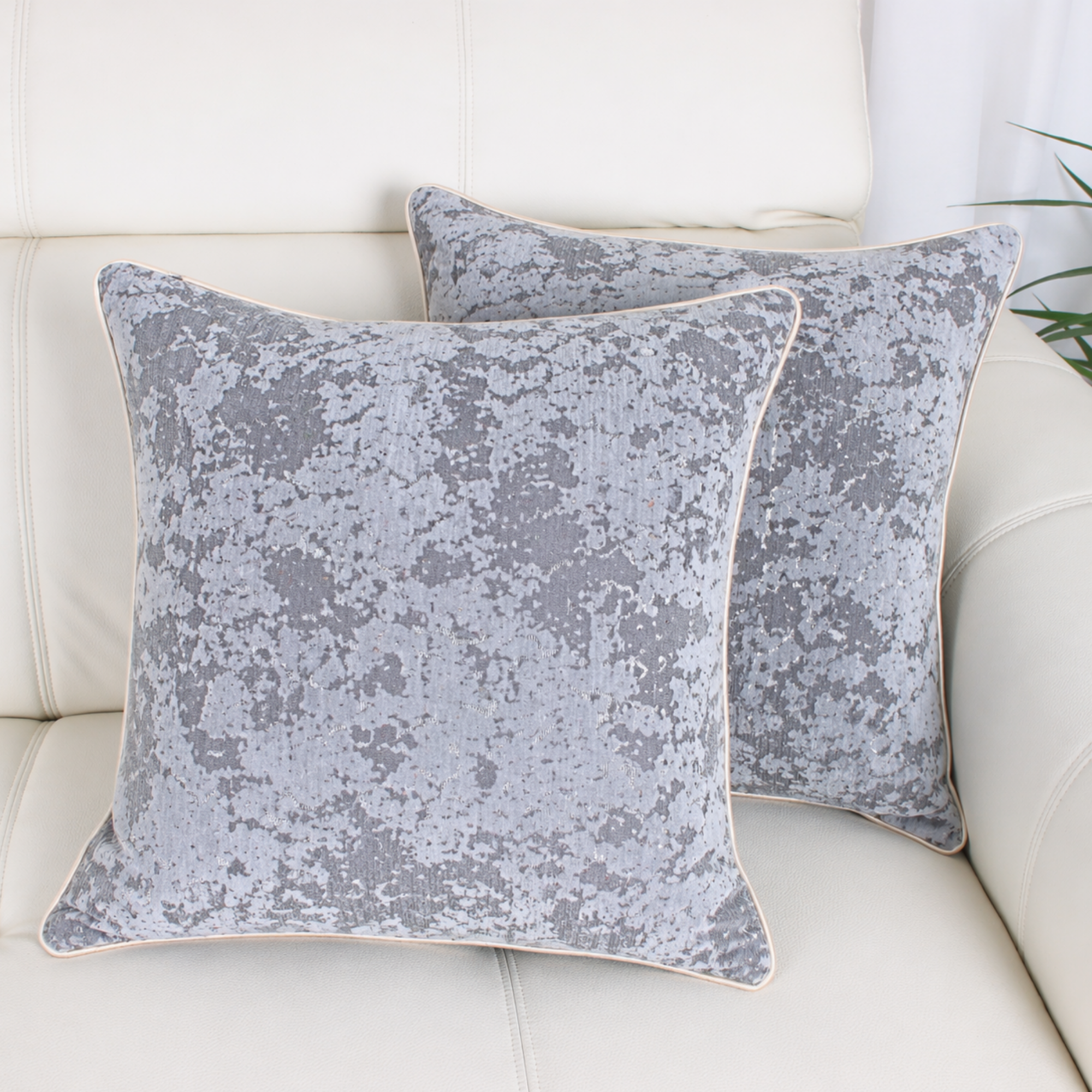Fata de Perna Decorativa Catifea Premium, Model Marmorat, Fermoar Ascuns – 45 x 45 cm