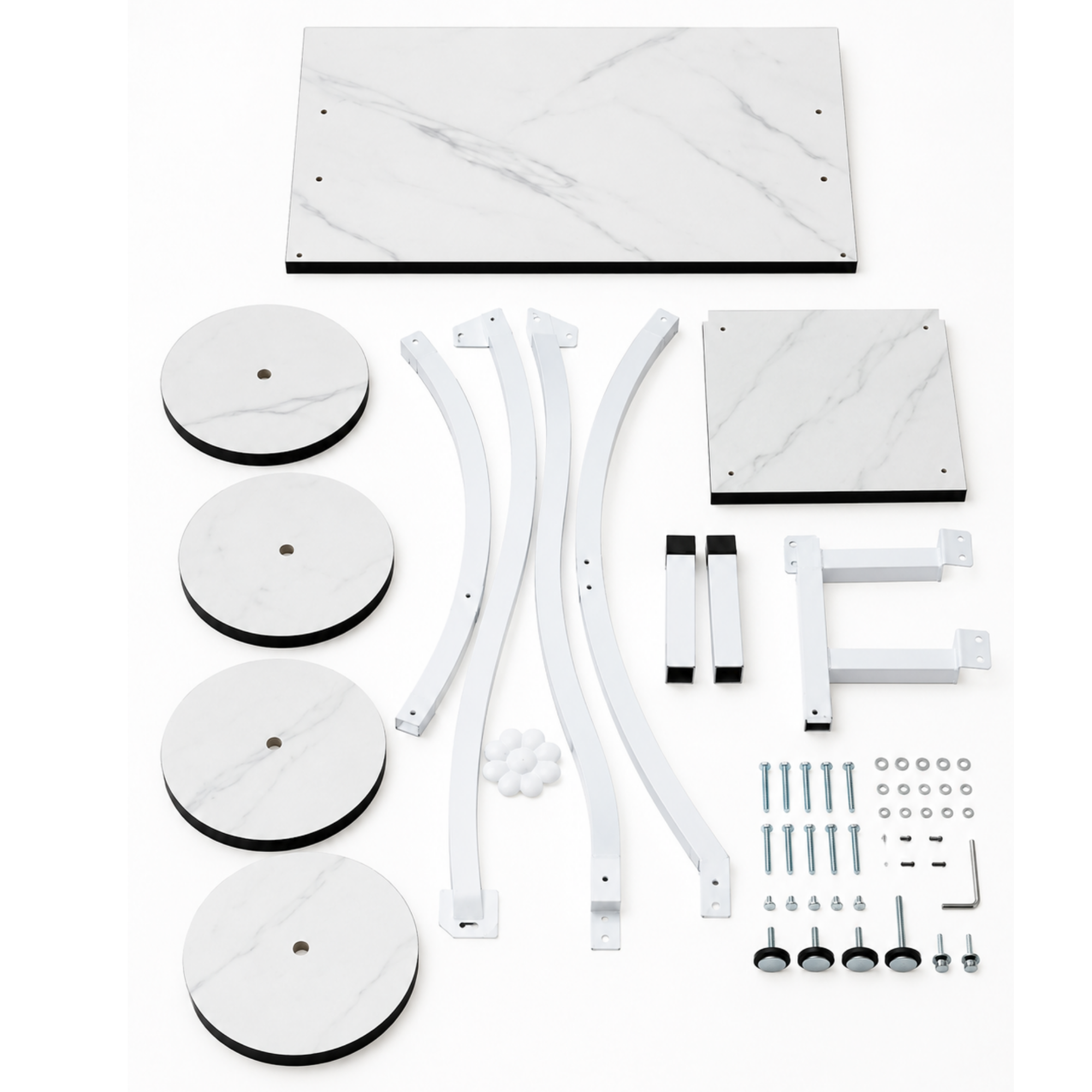 Suport pentru Ghivece Flori cu 5 Etajere, Design Modern, Alb Marmorat, pentru Interior si Balcon