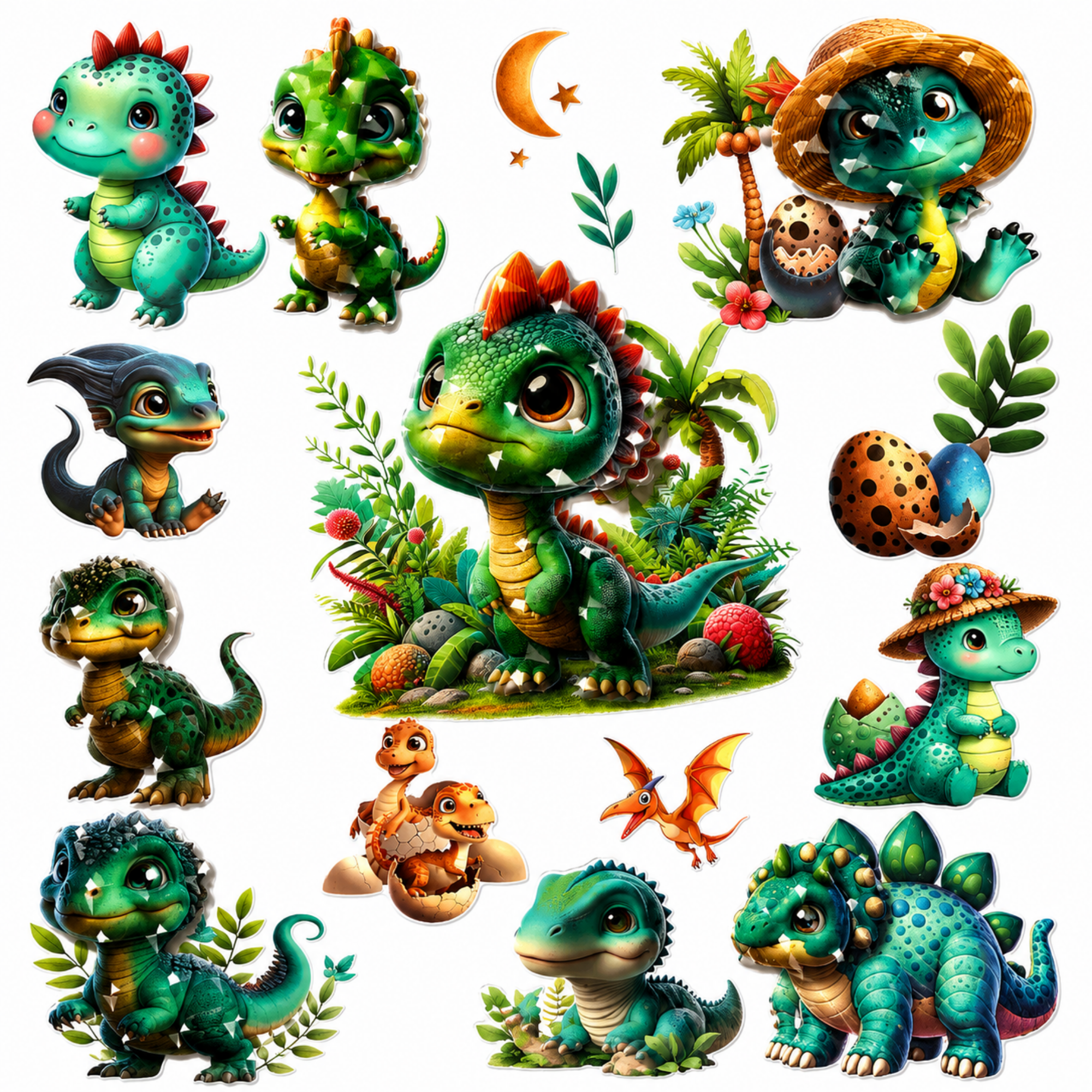 Sticker de Perete 3D cu Dinozauri pentru Camera Copiilor, Autoadeziv, Decor Premium, 33 × 50 cm