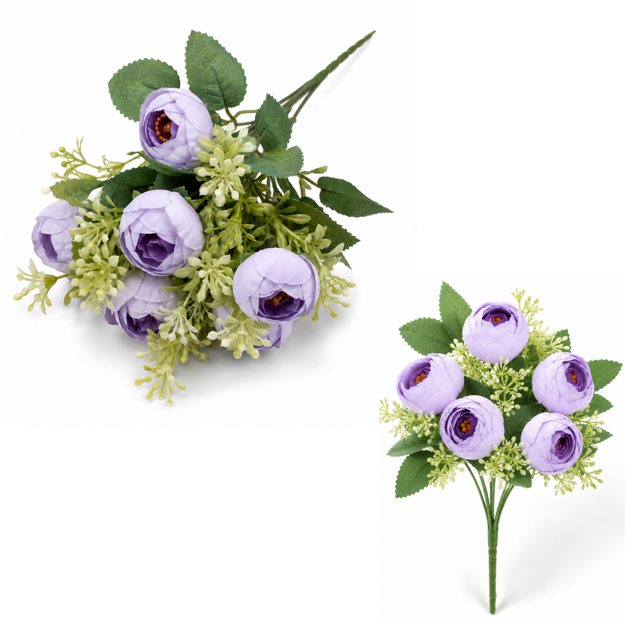 Buchet Flori Artificiale Ranunculus Decorativ, 5 Fire, 32 cm