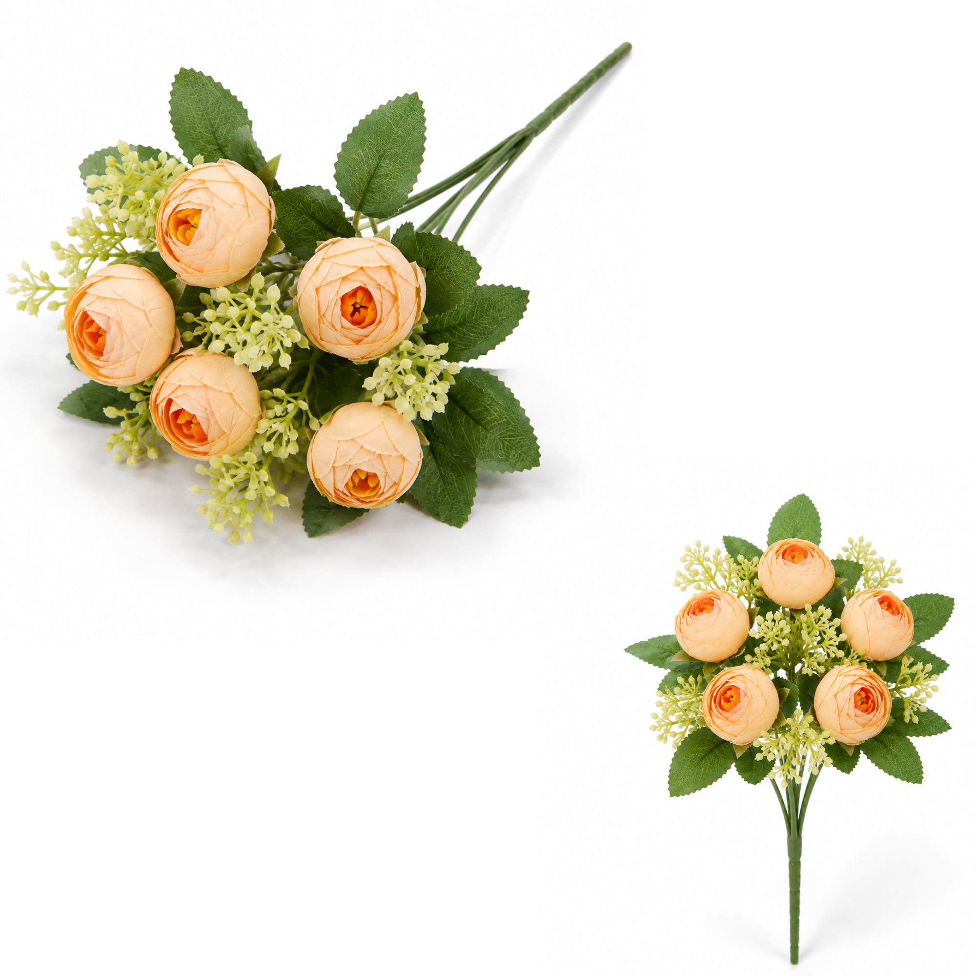 Buchet Flori Artificiale Ranunculus Decorativ, 5 Fire, 32 cm