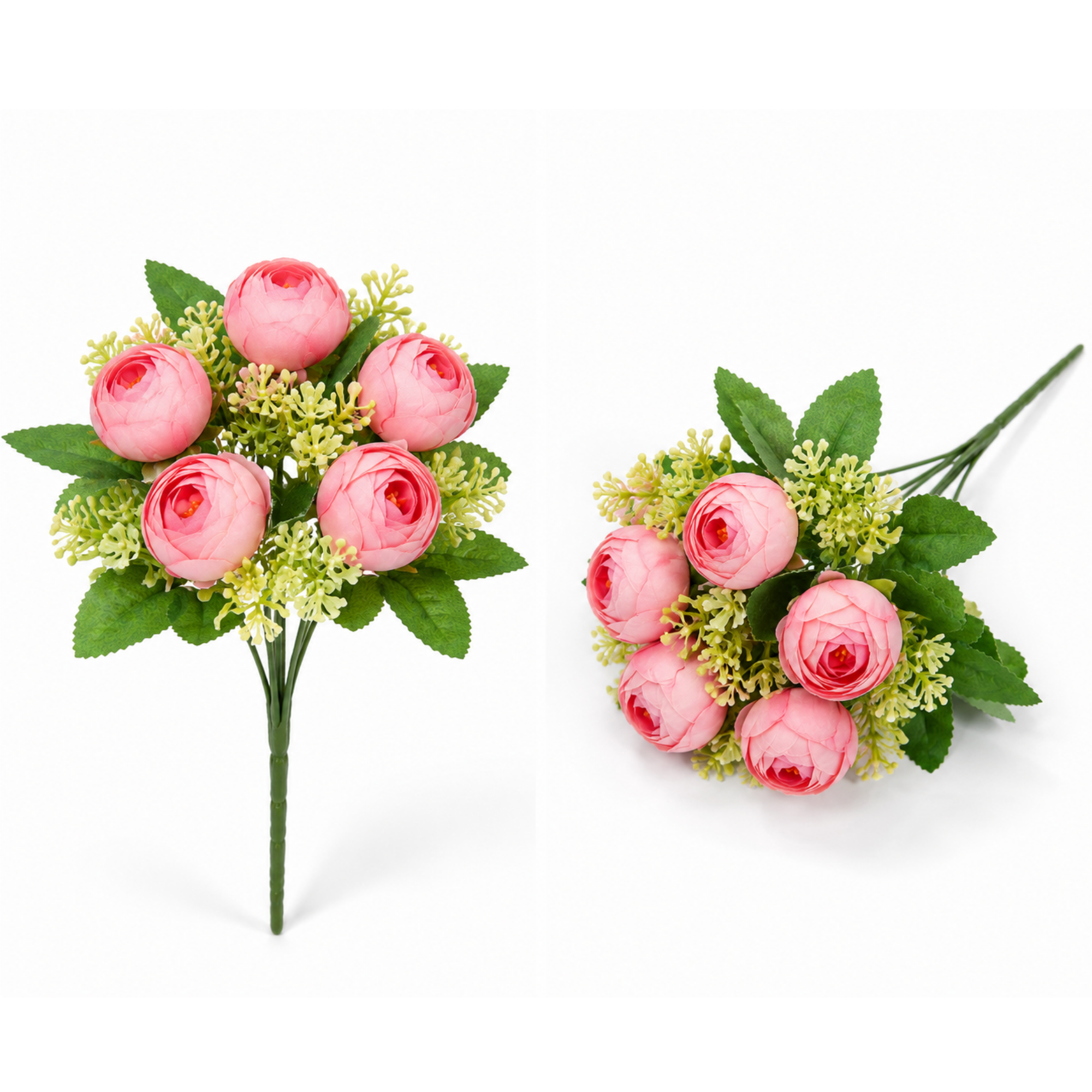 Buchet Flori Artificiale Ranunculus Decorativ, 5 Fire, 32 cm
