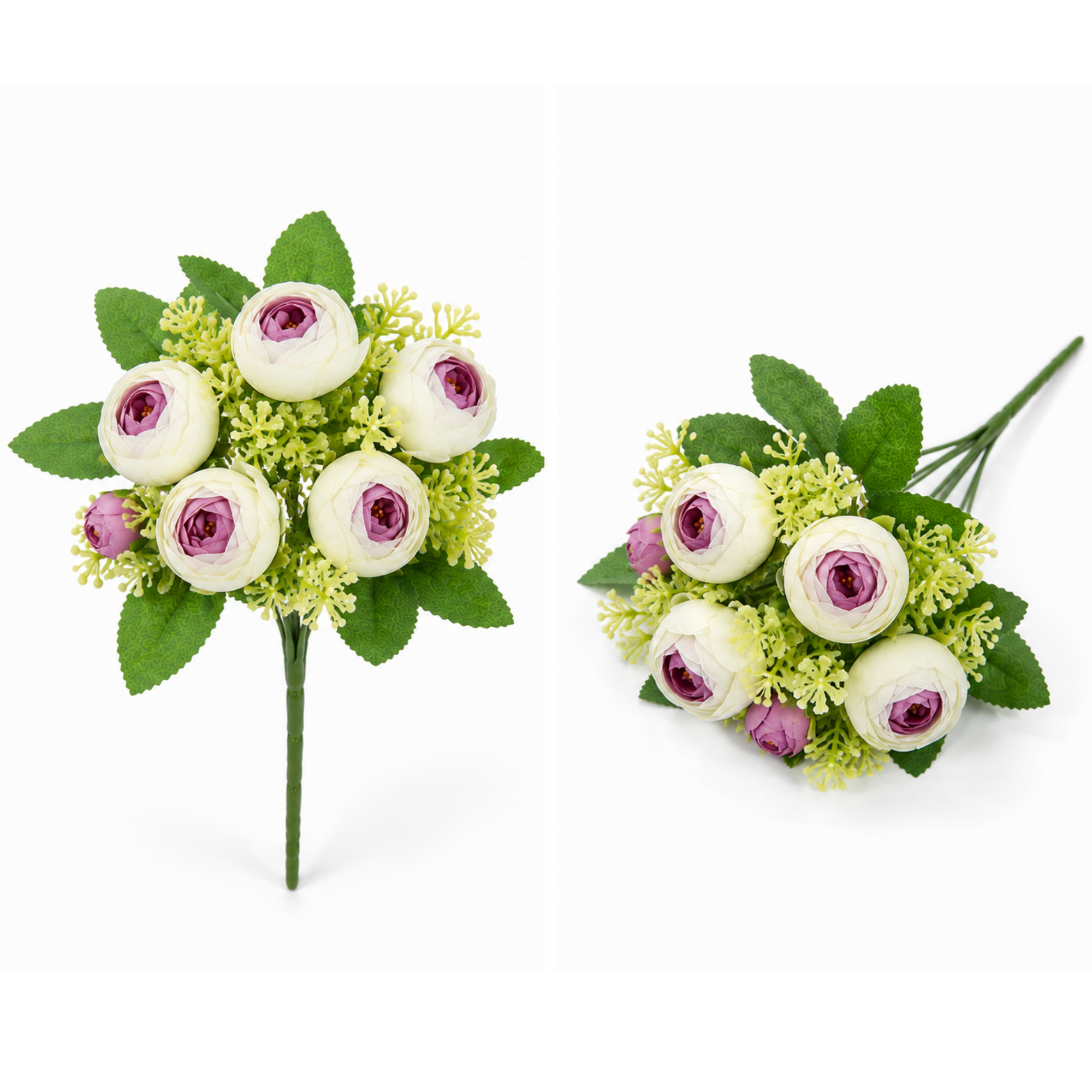 Buchet Flori Artificiale Ranunculus Decorativ, 5 Fire, 32 cm