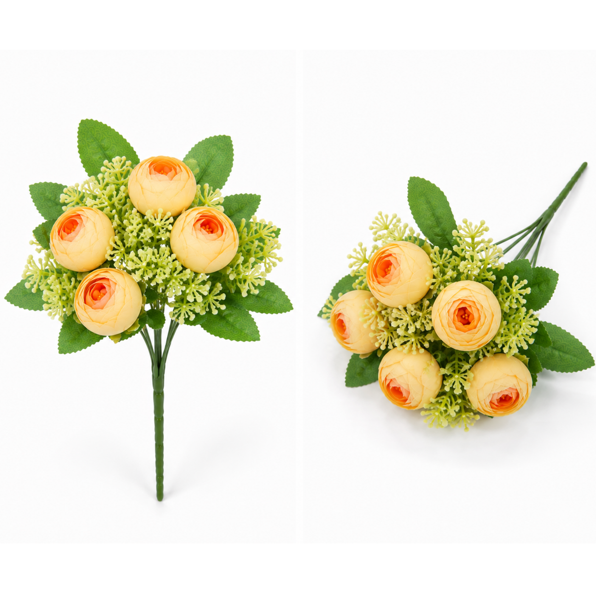 Buchet Flori Artificiale Ranunculus Decorativ, 5 Fire, 32 cm