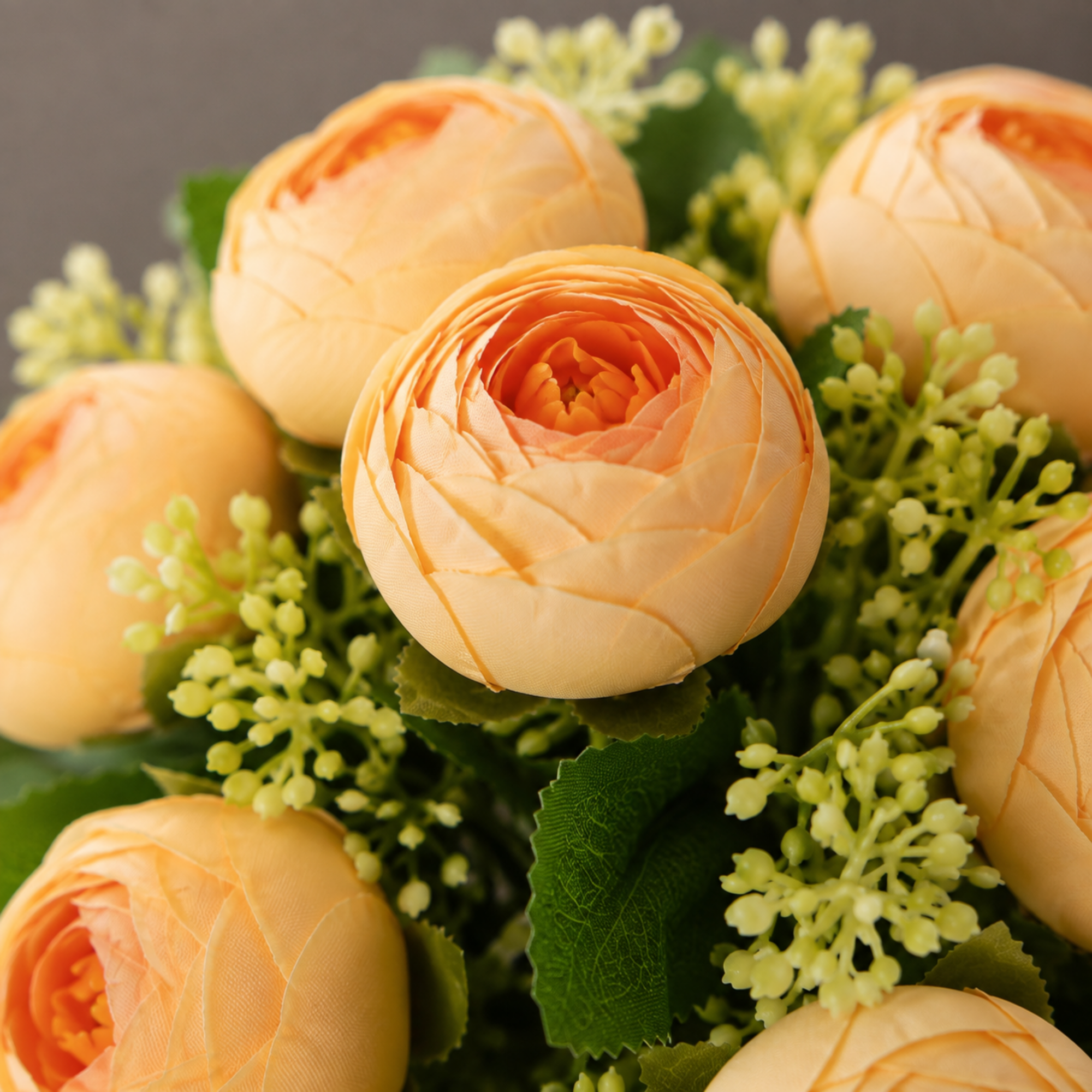 Buchet Flori Artificiale Ranunculus Decorativ, 5 Fire, 32 cm