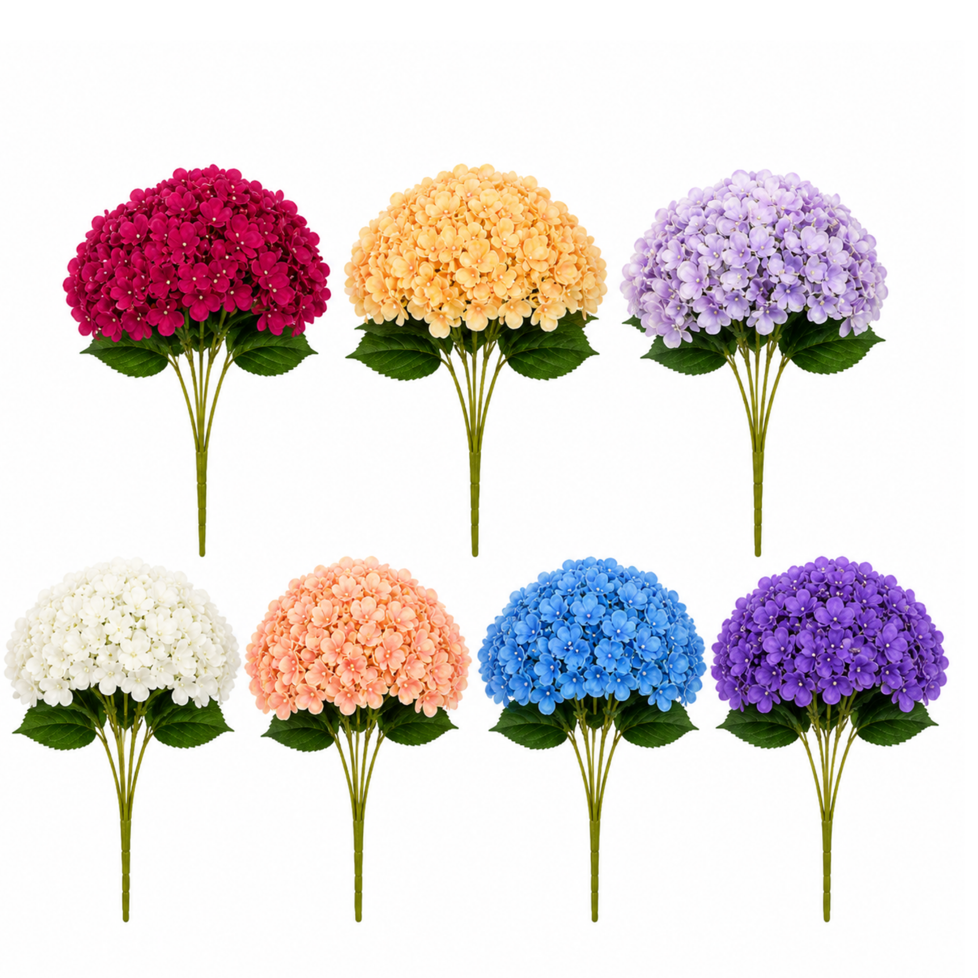 Buchet Flori Artificiale Hortensie Decorativă, 5 Fire, 48 cm