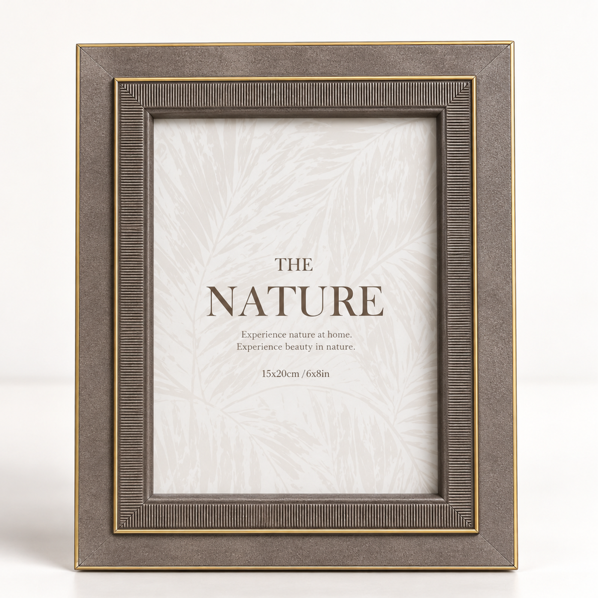 Rama foto decorativa premium design elegant cu detalii aurii, Maro Taupe
