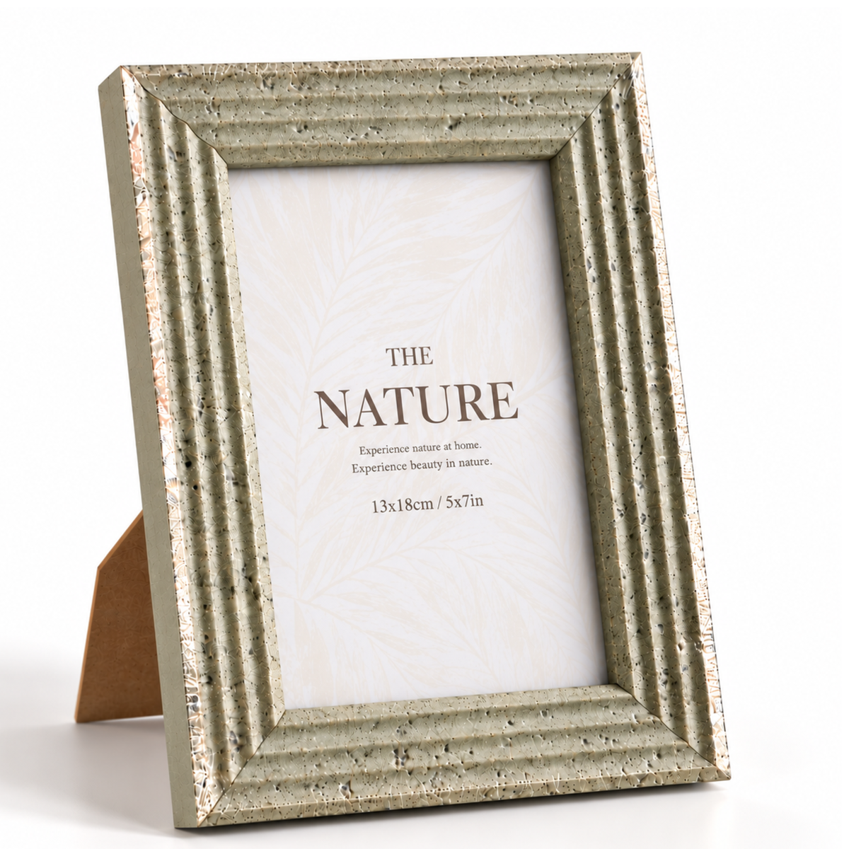 Rama foto decorativa premium, de masa si perete, design Nature, finisaj texturat, Verde Pal