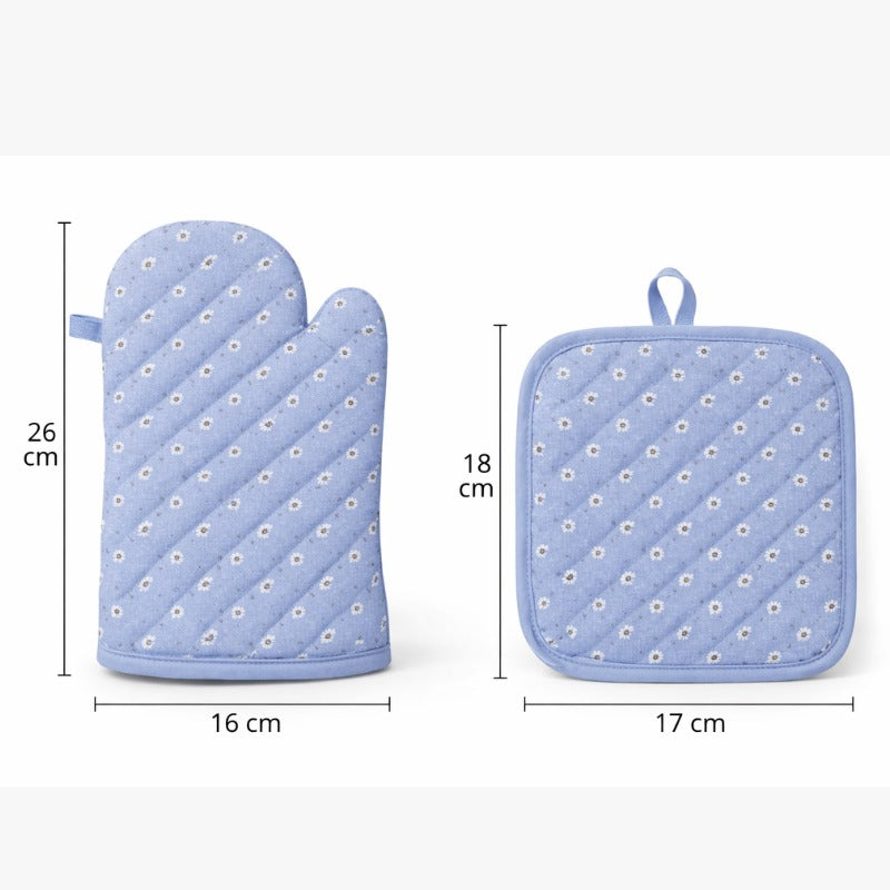 Set bucatarie 3 piese – Sort reglabil 60x80 cm + Manusa termorezistenta 26x16 cm + Suport oala 18x17 cm